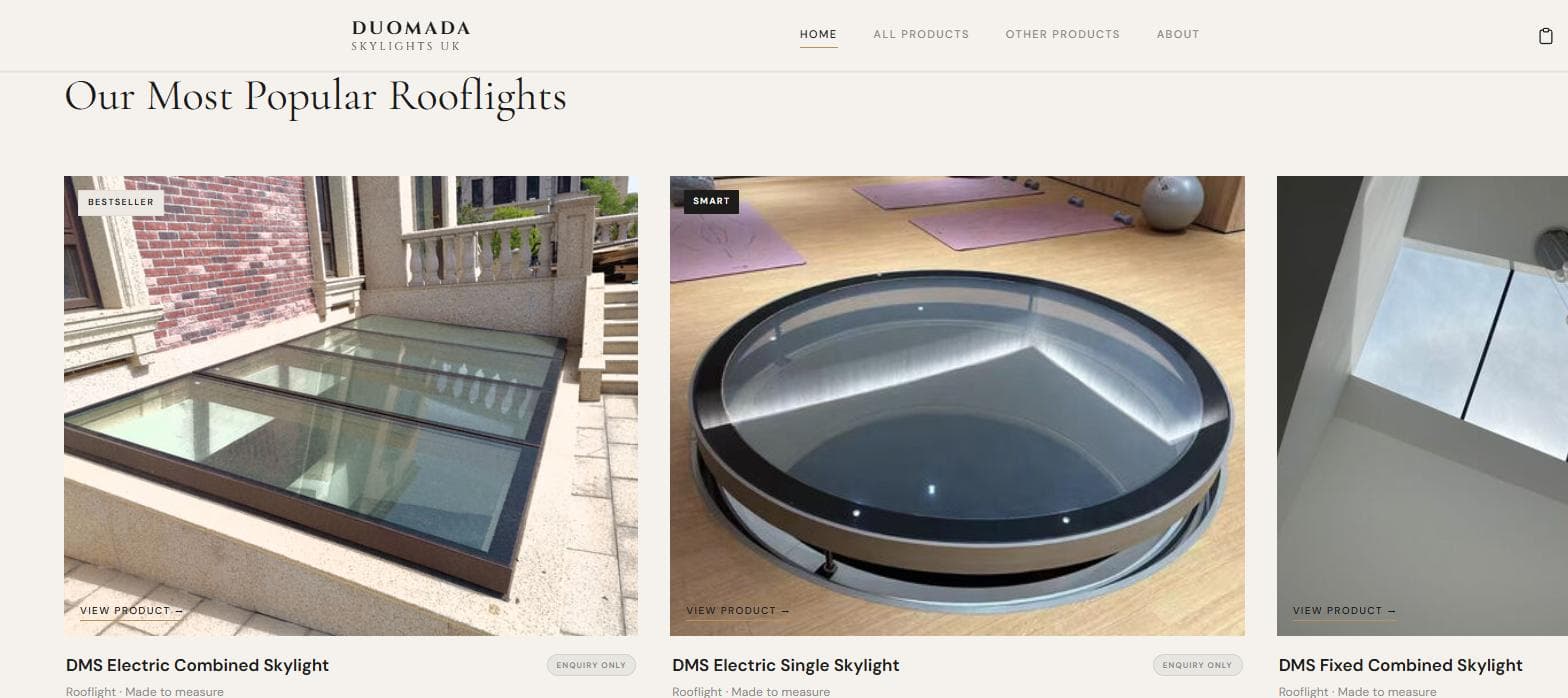 Duomada Skylights — screenshot of the finished work